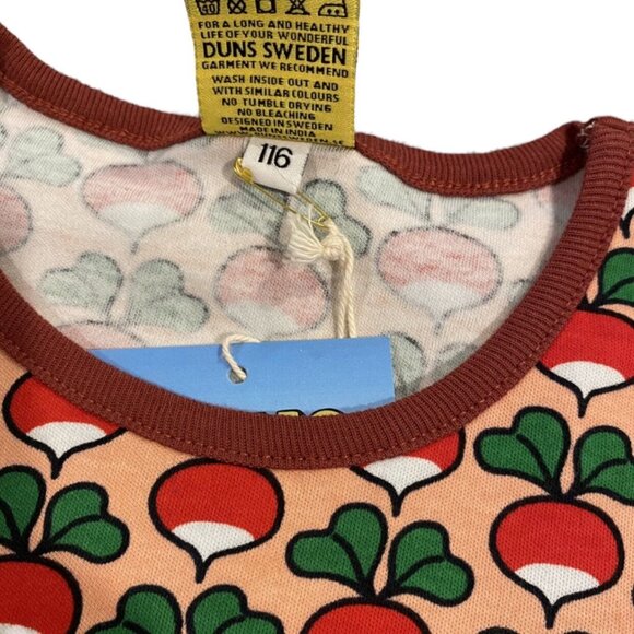 NEW DUNS Sweden Sz 116 (6Y) Organic Radish Print Dress - Picture 4 of 4